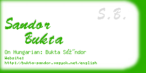 sandor bukta business card